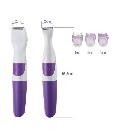 Wireless 2-in-1 Women's Razor - Washable Hair Cutter for Bikini Zone - Purple - Buy Online on GoSupps.com
