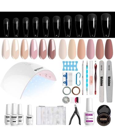 Vishine complete set nail polish semi-permanent 72 W UV lamp / LED for drying nail polish soac off UV-gel top coat brush rhinestone decoration nail art manicure set