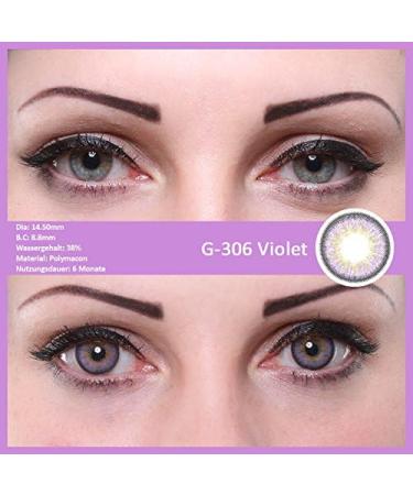 Matlens EOS Violet Purple Colored Contact Lenses - Prescription-Free Big Eyes G-306 | 2 Lenses Case & 50ml Care Product Included - Buy Online on GoSupps.com