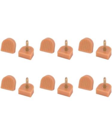Beige U-Shaped Heel Caps - 12PCS Replacement Tips for High Heel Shoes (8mm x 8mm x 2.4mm) - Buy Online on GoSupps.com