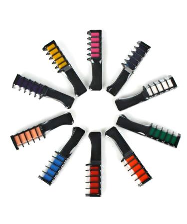 Leikance Disposable Mini Hair Chalk Combs - 10 Colors for Easy Hair Dyeing | Temporary Hair Crayons - Buy Online on GoSupps.com