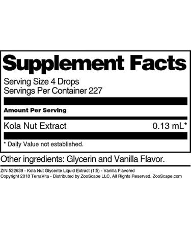 Kola Nut Glycerite Liquid Extract (1:5) - Vanilla Flavored (1 oz ZIN: 522639) - 3 Pack - Buy Online on GoSupps.com