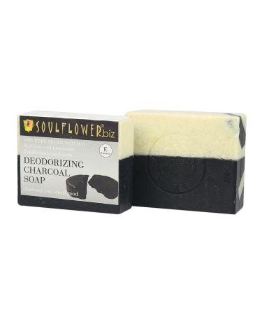 Soul.flower Organic Activated Charcoal Soap - 100% Natural Detox Soap for Men & Women - Pore Cleansing Body Odour Control Handmade Vegan with Vitamin E 150g - Buy Online on GoSupps.com