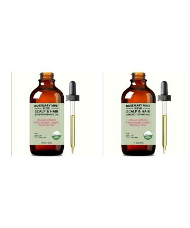 2 Rosemary mint blend scalp & hair strengthening oil Infused w/Biotin & Encourages Longer Healthier Hair Green