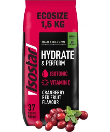  Isostar Isostar - Hydrate & Perform Cranberry and Red Fruit Flavor - Isotonic Drink Powder - 1.5 kg (37 servings) - Buy Online on GoSupps.com