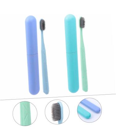 Buy FRCOLOR Bamboo Charcoal Toothbrush Set - 2 Soft Manual Toothbrushes for Sensitive Teeth - Portable Care with Toothbrush Box - International Shipping Available - Buy Online on GoSupps.com