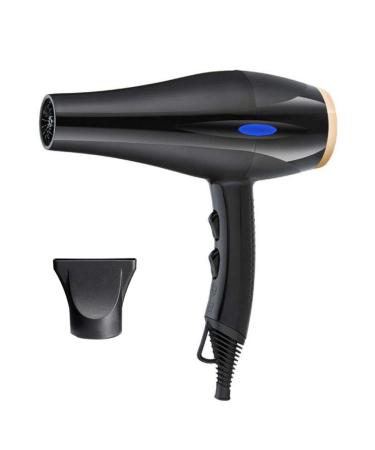 2200W Hair Dryer with Diffuser Powerful Hairdryer Fast Drying Blow Hair-Dryer AC Motor 2 Speed and 3 Heat Cold Shot Button Low Noise 1.7m Long Cable Light Quiet for Home and Salon Women Men Black