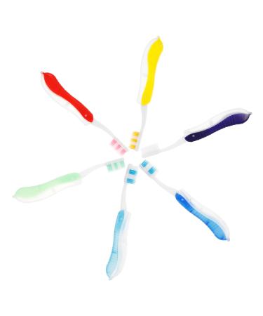 FRCOLOR 6pcs Folding Toothbrush Soft Bristles Toothbrushes Folding Foldable Toothbrush Travel Teeth Accessories Tooth Brush Convenient Travel Toothbrush Plastic Cleaning Brush Outdoor