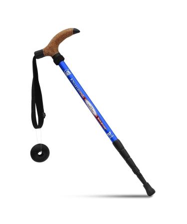 Kry Bergstock / hiking stick T-shaped handle retractable made of aviation aluminum alloy adjustable telescopic pole shock absorption sky blue