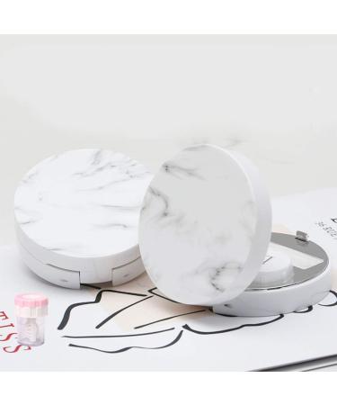 Exceart Marble Travel Container Kit for Contact Lenses Includes Case Tweezers Solution Bottle & Mirror Perfect for Women & Girls - Buy Online on GoSupps.com