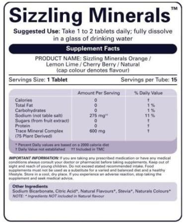 Organic Sizzling Minerals - Orange + Lemon/Lime Flavour | Simply Natural Plant Derived - Buy Online on GoSupps.com