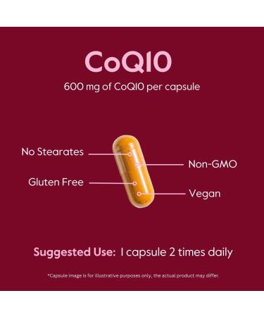 Coenzyme CoQ10 600mg per Capsule with Bioperine (60 Vegetarian Capsules) Naturally Fermented - No Titanium Dioxide - No Fillers - No Stearates - Vegan - Gluten Free - Non GMO 1 Count (Pack of 60) - Buy Online on GoSupps.com