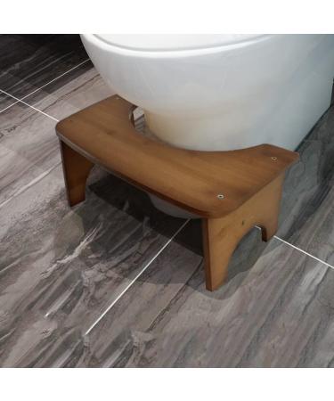 Bamboo Toilet Stool for Adults - Non-Slip Bathroom Poop Stool - Original Simple Design for Healthy & Portable Use - Brown, One Size - Buy Online on GoSupps.com
