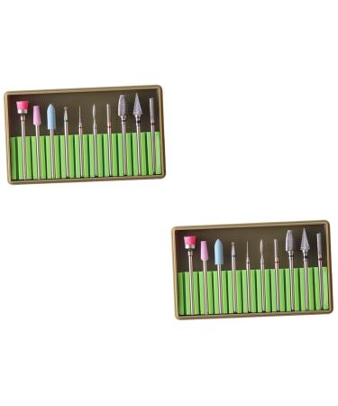 minkissy 2 Sets Cuticle Drill Bits Diamond Nail Bit Gel Nails Bit Tungsten Carbide Nail Drill Nail File Bits Nail File Electric Nail Art Supplies Electric Nail Filer Sand Tools Manicure