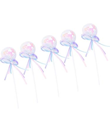 Qyebavge 5pcs Cupcake Toppers Glittering Cute Ribbon Bow Design Cake Decoration for Birthday Wedding Party - Buy Online on GoSupps.com