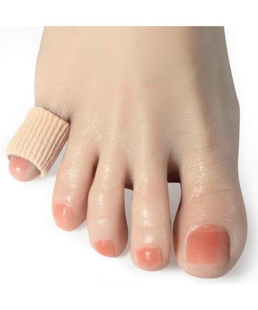 DYKOOK Cuttable Toe Tubes 5 Pcs Pinky Toe Sleeves Made of Elastic Fabric Lined with Silicone Gel. Toe Sleeve Protectors Relief Toe Pressure Pain Corn and Calluses Remover (for Small toes-10CM)