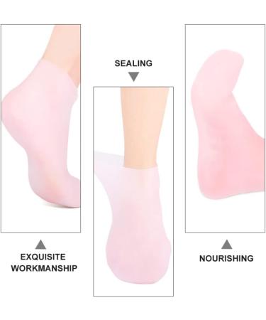 JECOMPRIS Silicone Moisturizing Socks Softening Dry Cracked Feet Rough for Calluses Spa Gel Socks Foot Care Pink - Buy Online on GoSupps.com