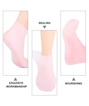 Moisturizing Gel Booties & Spa Socks - Hydrating Foot Cream for Dry Feet | Silicone Gel Stockings (35x7x1cm) in Rose - Buy Online on GoSupps.com