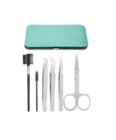 Eyebrow Grooming Set Professional Eyelashes Extension Kit Tweezers Scissors Brushes Makeup Tool