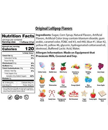 Original Gourmet Lollipops - Cotton Candy Flavor - 30 Count, Multicolor - Buy Online on GoSupps.com