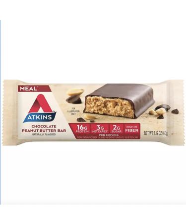 Atkins Meal Bar Chocolate Peanut Butter Pack (14 Count + 2 Bonus Bars) - Buy Online on GoSupps.com