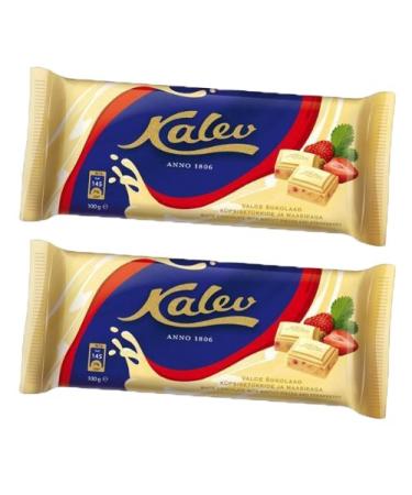 Kalev Kalev Set of 2 White Chocolates with Biscuits and Strawberries 100g