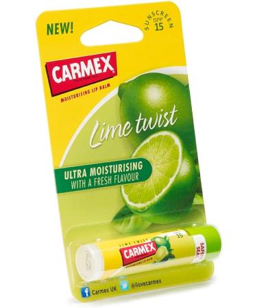 Carmex LIME TWIST Lip Balm SPF15 | Ultra Moisturizing for Dry Cracked Lips | 4.25g - International Shipping Available - Buy Online on GoSupps.com