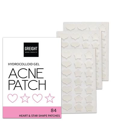 Hydrocolloid Acne Pimple Patch Heart and Star Shape 84 Patches - Acne Treatment For Breakout Conceals Acne Reduces Pimples and Blackheads