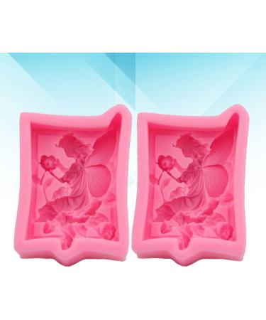 2pcs Candle D Ice Fairy Molds Pink Baking Flower Cream Mousse Gadget Chocolate Home DIY Creative Silicone Decorating Fondant Tool for Pudding Cake - Buy Online on GoSupps.com