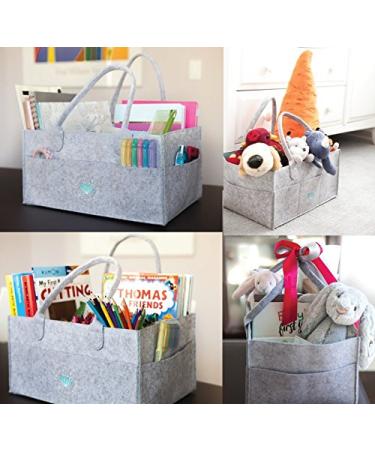 Baby Diaper Caddy Organizer - Large Portable Nursery Storage Bin for Boys and Girls | Travel Car Organizer - Newborn Registry Essential (Blue) - Buy Online on GoSupps.com