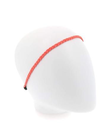 Coral Red Ladies Headband - Suede Braided Hairband | Velvet Thin Wedding Vintage Boho Accessory - Buy Online on GoSupps.com