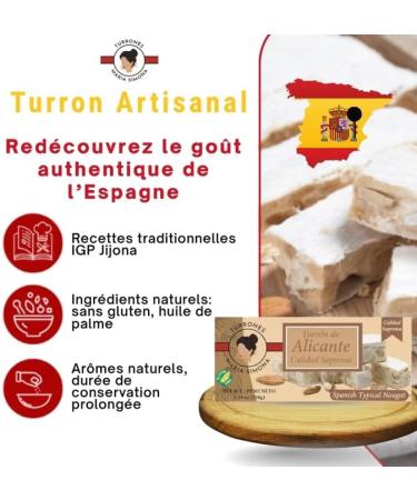 Turr n Dur d Alicante IGP 150 g Relais Gourmet | Nougat Espagnol Croquant aux Amandes Grill es & Miel | Recette Artisanale de Jijona | Sans Gluten | Douceur Traditionnelle de No l - Buy Online on GoSupps.com