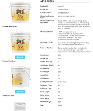 Buy Manna Pro Simply Flax for Horses - Omega-3 Flaxseed (8 lbs) | Premium Horse Supplement - Buy Online on GoSupps.com