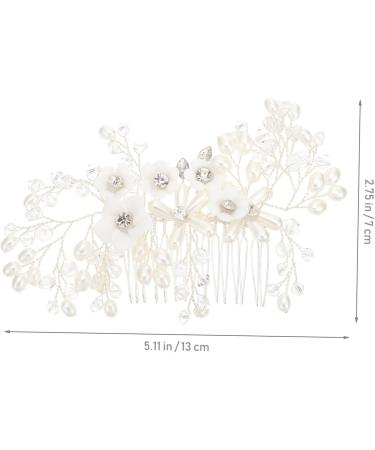 DOITOOL Flower Rhinestone Hair Comb Wedding Hair Clips Wedding Hair Comb Floral Headpiece Women Hair Headdress Jeweled Hair Clips Bride Zinc Alloy Accessories The Flowers Women's White - Buy Online on GoSupps.com