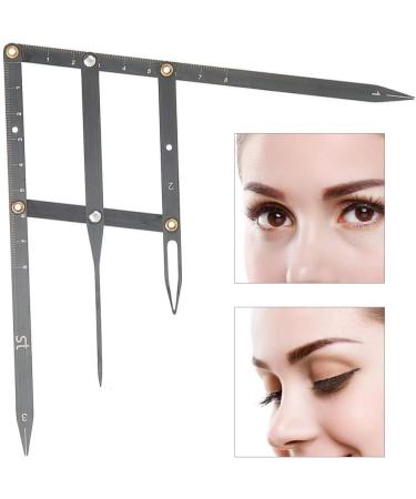 Eyebrow Makeup Ruler Stainless Steel Golden Ratio Eyebrow Measurement Ruler Eyebrow Makeup Measure Tool(Black) - Buy Online on GoSupps.com