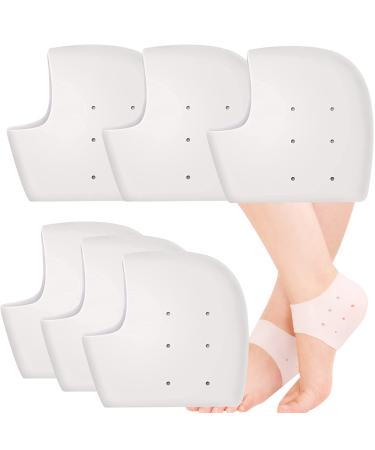 3 Pairs Heel Cushion Cups Gel Heel Protectors Silicone Heel Sleeves Ankle Protectors Gel Heel Pads Ankle Sleeve Breathable Heel Cushion Pads Heel Air Support for Blisters Shoes Boots Cracked Plantar
