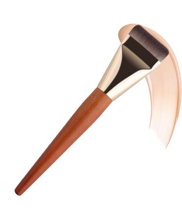 Foundations Brush Makeup Brushes Straight Ergonomic Wooden Handle Make Up Brushes with Thin Wide and Dense Brush Hair Washable Reusable 6.3in Liquid Foundations Brush