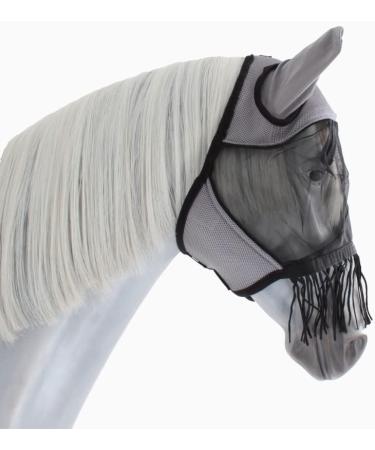 Buy BUSSE Fly Mask Fly Cover FRANSEN - Grey/Black for Thoroughbreds | International Shipping Available - Buy Online on GoSupps.com