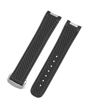 Neyens 20mm rubber clock band for Omega Seamaster 300 AT150 de Ville Speedmaster Silicon Armbrand Replacement Armand Clock Accessories Part 1 Black Buckle