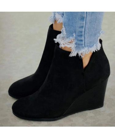 NOLDARES Women's Platform Combat Boots: Triple Buckle Straps, High Wedge Heel, Size 9.5-10, Black - Buy Online on GoSupps.com