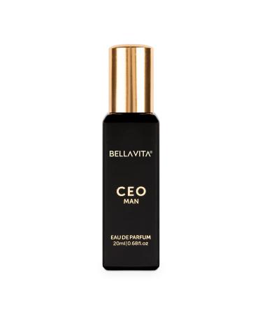 BellaVita Luxury CEO Man Eau de Parfum Travel Size Edition 20 ml | Mens Pocket Perfume | Long-Lasting Mini Perfume with Lemon Lavender Tonka & Agarwood| Compact Perfume for Men |Cruelty-Free Perfume