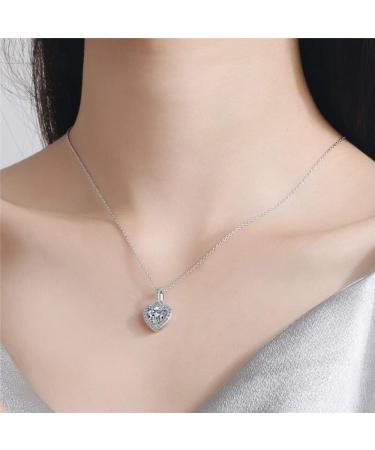 HAODUOO Luxury Crystal Heart Pendant Necklace For Women Jewelry Trendy Sterling Silver Necklace Girls Chirstmas Gift - Buy Online on GoSupps.com