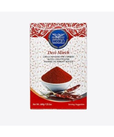 Seelans Superstore |Heera Desi Mirch 100g (Pack of 1) | Enhances the flavours of the meal | A must-have Indian Spice Red Chilli Powder in the kitchen | Widely used Spice powder