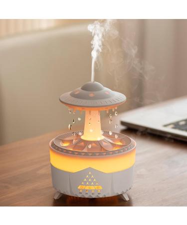 Rain Cloud Humidifier Water Drip Remote Control Timing 350ML Mushroom Aromatherapy Essential Oils Diffuser with Adjustable 7 LED Night Light for Sleeping and Relaxing White - Buy Online on GoSupps.com