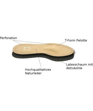 Fabacare Corbby Orto Taurus Premium Leather Shoe Inserts - Breathable Activated Carbon T-Shape Insole for Comfort - EU Sizes 35-46 - Buy Online on GoSupps.com
