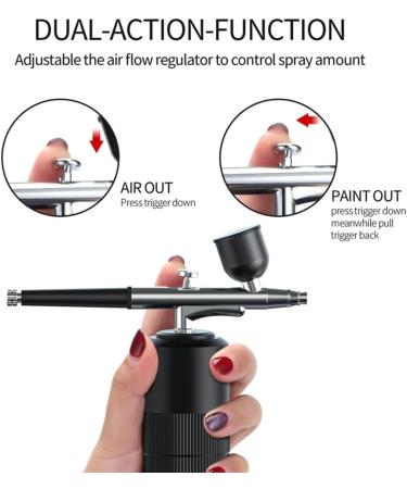 kzxbty Portable Rechargeable Wireless Airbrush with Compressor Double Action Tools for Face Beauty Nail Art Tattoo(Pink) - Buy Online on GoSupps.com