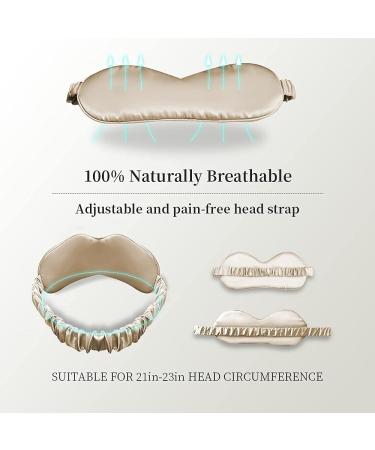 100% Mulberry Silk Sleep Eye Mask for Men & Women | Adjustable Strap | Soft & Comfortable | Beige - Buy Online on GoSupps.com