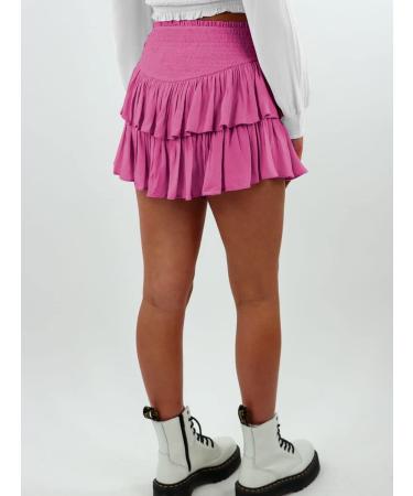 LAEMILIA Women's Floral Print Pleated Mini Skater Skirt - Rose Red - Size M - Buy Online on GoSupps.com