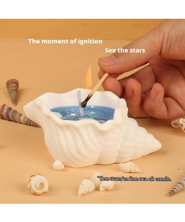 Marine-Themed Wax Melts - Starfish & Seashell Scented Candles (4 in 1 Baby Blue) | Shop Internationally - Buy Online on GoSupps.com