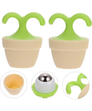 Collbath 2 STK Rollerball Massage Device Manual Muscle Roller for Body Relief | Handheld Massage Tool in Rost-Free Steel (6.5x5cm Green) - Buy Online on GoSupps.com